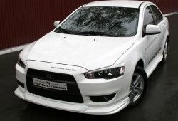 4 749 р. Накладка переднего бампера Mitsubishi global-Tuning Mitsubishi Lancer 10 CY седан дорестайлинг (2007-2010) (Неокрашенная)  с доставкой в г. Пермь. Увеличить фотографию 2