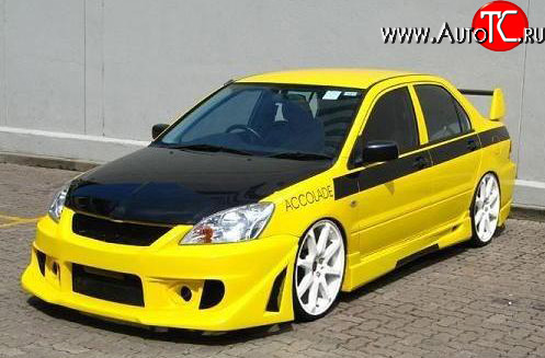 10 699 р. Передний бампер Accolade на Mitsubishi Lancer 9 CS седан 2-ой рестайлинг (2005-2009) (Неокрашенный)  с доставкой в г. Пермь