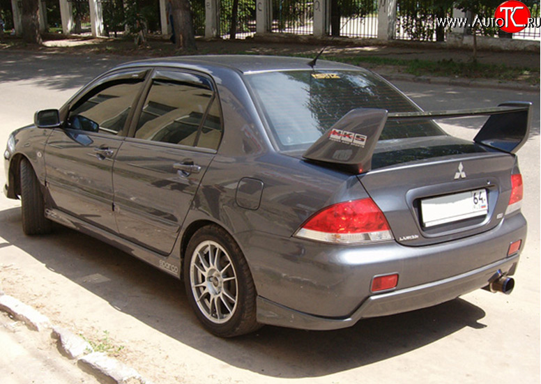 4 189 р. Накладка на задний бампер M-VRS Mitsubishi Lancer 9 CS седан 1-ый рестайлинг (2003-2005) (Неокрашенная)  с доставкой в г. Пермь