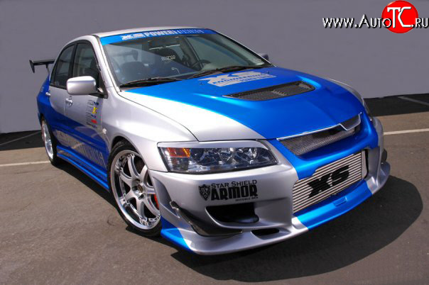 7 699 р. Передний бампер XS Mitsubishi Lancer Evolution 8 CT9A седан (2003-2005)  с доставкой в г. Пермь