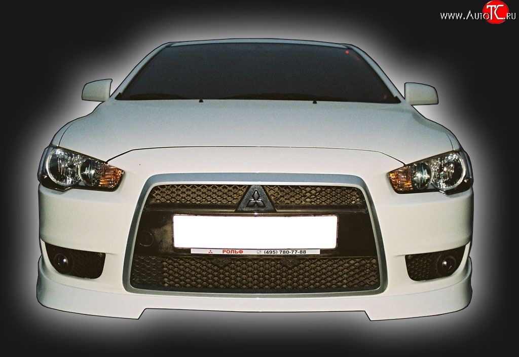 4 999 р. Накладка на решётку радиатора GT Dynamics Mitsubishi Lancer 10 CY седан дорестайлинг (2007-2010) (Неокрашенная)  с доставкой в г. Пермь