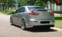 5 299 р. Накладка Zodiak под одинарный выхлоп на задний бампер Mitsubishi Lancer 10 CY седан рестайлинг (2011-2017) (Неокрашенная)  с доставкой в г. Пермь. Увеличить фотографию 2