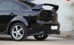 5 299 р. Накладка Zodiak под одинарный выхлоп на задний бампер Mitsubishi Lancer 10 CY седан рестайлинг (2011-2017) (Неокрашенная)  с доставкой в г. Пермь. Увеличить фотографию 3