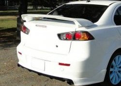 5 299 р. Накладка Zodiak под одинарный выхлоп на задний бампер Mitsubishi Lancer 10 CY седан рестайлинг (2011-2017) (Неокрашенная)  с доставкой в г. Пермь. Увеличить фотографию 7