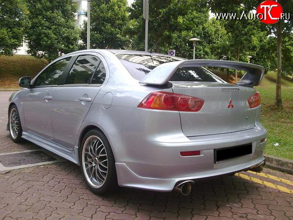 5 299 р. Накладка Zodiak V2 на задний бампер Mitsubishi Lancer 10 CY седан рестайлинг (2011-2017) (Неокрашенная)  с доставкой в г. Пермь