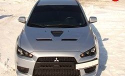 31 799 р. Пластиковый капот Evo  Mitsubishi Lancer  10 CY (2007-2017) седан дорестайлинг, хэтчбэк дорестайлинг, седан рестайлинг, хэтчбек 5 дв рестайлинг (Неокрашенный)  с доставкой в г. Пермь. Увеличить фотографию 2