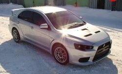 31 799 р. Пластиковый капот Evo  Mitsubishi Lancer  10 CY (2007-2017) седан дорестайлинг, хэтчбэк дорестайлинг, седан рестайлинг, хэтчбек 5 дв рестайлинг (Неокрашенный)  с доставкой в г. Пермь. Увеличить фотографию 3