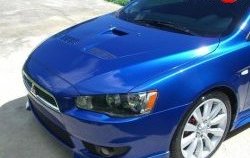 31 799 р. Пластиковый капот Evo  Mitsubishi Lancer  10 CY (2007-2017) седан дорестайлинг, хэтчбэк дорестайлинг, седан рестайлинг, хэтчбек 5 дв рестайлинг (Неокрашенный)  с доставкой в г. Пермь. Увеличить фотографию 4