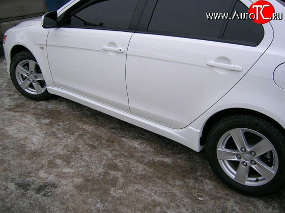 4 189 р. Пороги накладки Evo Mitsubishi Lancer 10 CY седан рестайлинг (2011-2017) (Неокрашенные)  с доставкой в г. Пермь