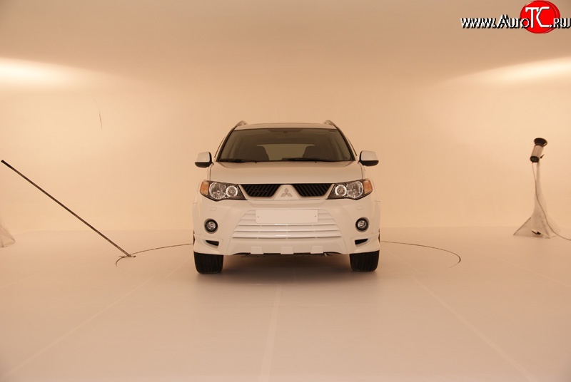 2 849 р. Накладка переднего бампера Sport Mitsubishi Outlander XL (CW)  дорестайлинг (2005-2009) (Неокрашенная)  с доставкой в г. Пермь
