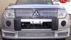 10 599 р. Накладка переднего бампера Sport Mitsubishi Pajero 4 V80 дорестайлинг (2006-2011) (Неокрашенная)  с доставкой в г. Пермь. Увеличить фотографию 3