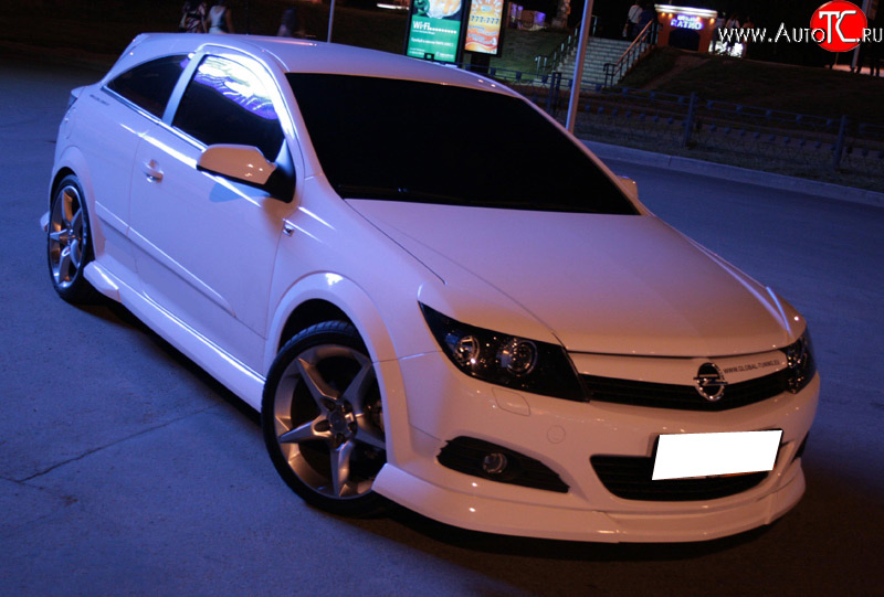 4 749 р. Накладка переднего бампера Global Tuning Opel Astra H GTC хэтчбек 3 дв. дорестайлинг (2004-2006) (Неокрашенная)  с доставкой в г. Пермь
