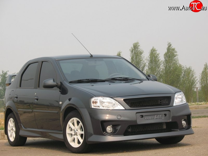9 799 р. Передний бампер Power DM 2  Renault Logan  1 (2010-2016), Лада Ларгус (2012-2021) (Без сетки, Неокрашенный)  с доставкой в г. Пермь