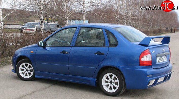 3 299 р. Пороги накладки Кубок DM Лада Калина 1117 универсал (2004-2013) (Неокрашенные)  с доставкой в г. Пермь