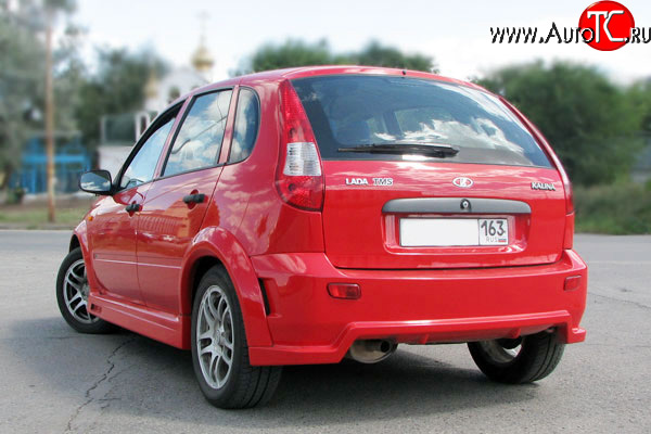8 929 р. Задний бампер TMS-GTI Лада Калина 1119 хэтчбек (2004-2013) (Неокрашенный)  с доставкой в г. Пермь