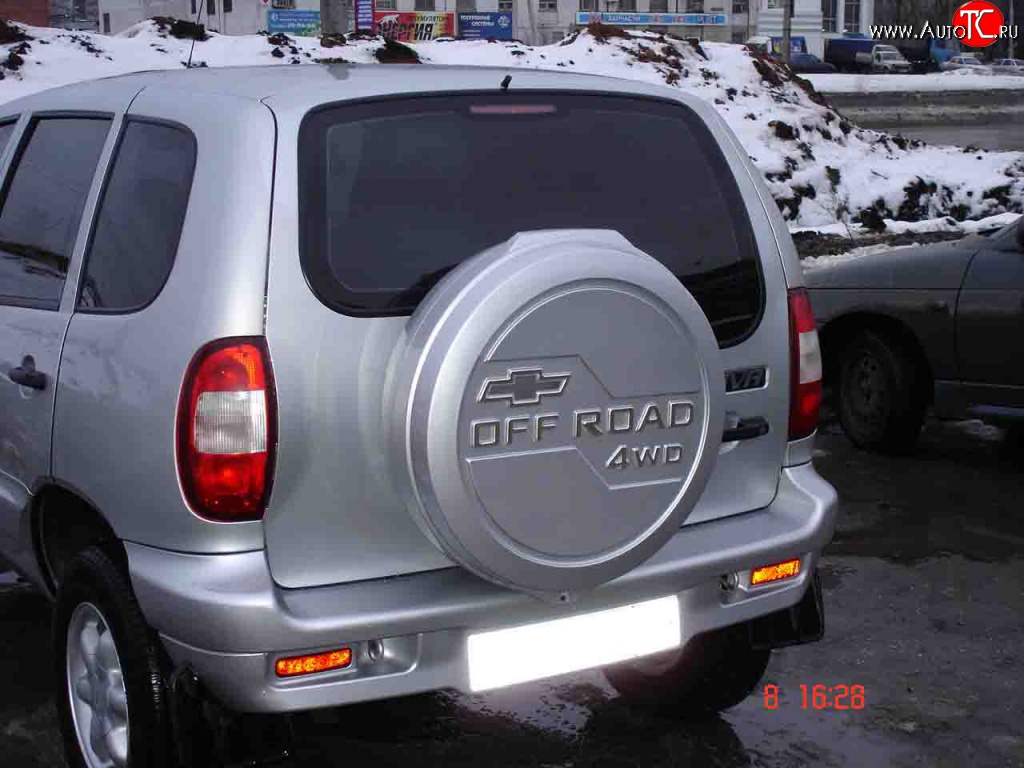 3 399 р. Бокс запасного колеса Off-Road Chevrolet Niva 2123 рестайлинг (2009-2020) (Неокрашенный)  с доставкой в г. Пермь