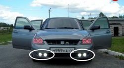 1 999 р. Изменённая решётка Double Light Style с пластиковой сеткой на передний бампер автомобиля Лада Приора 2171 универсал дорестайлинг  (2008-2014) (Неокрашенная)  с доставкой в г. Пермь. Увеличить фотографию 2