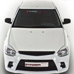 5 099 р. Передний бампер Stinger Лада Приора 2172 хэтчбек дорестайлинг (2008-2014) (Неокрашенный)  с доставкой в г. Пермь. Увеличить фотографию 3