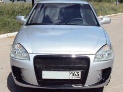 9 706 р. Передний бампер Я-робот Лада Приора 2170 седан дорестайлинг (2007-2014) (Неокрашенный, вставки под туманки)  с доставкой в г. Пермь. Увеличить фотографию 11