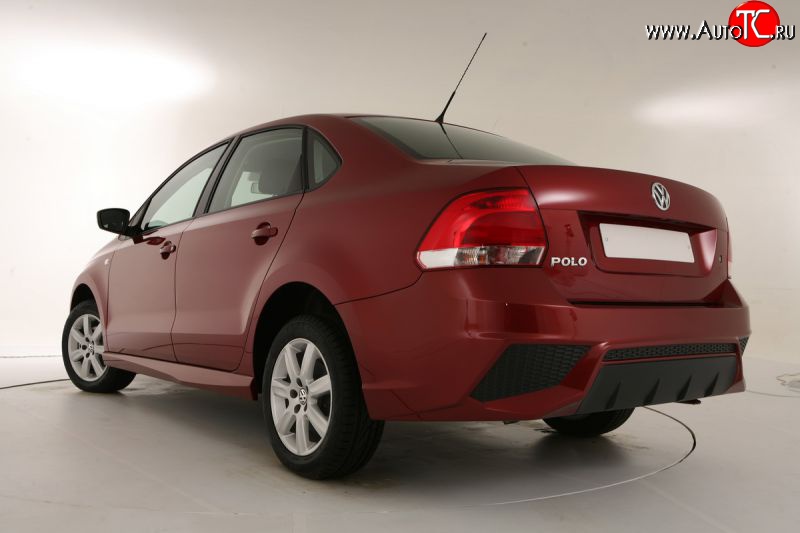 7 249 р. Задний бампер Sport Volkswagen Polo 5 седан дорестайлинг (2009-2015) (Неокрашенный)  с доставкой в г. Пермь