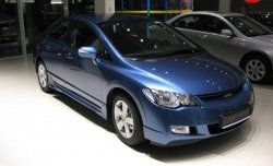 5 399 р. Пороги накладки Mugen Honda Civic FD седан дорестайлинг (2005-2008) (Неокрашенные)  с доставкой в г. Пермь. Увеличить фотографию 3