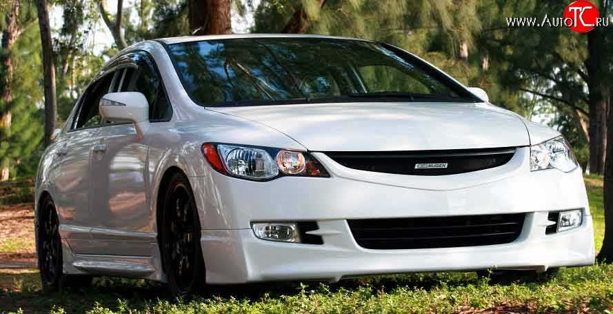 2 999 р. Решётка радиатора (без сетки) Mugen Honda Civic FD седан дорестайлинг (2005-2008)  с доставкой в г. Пермь