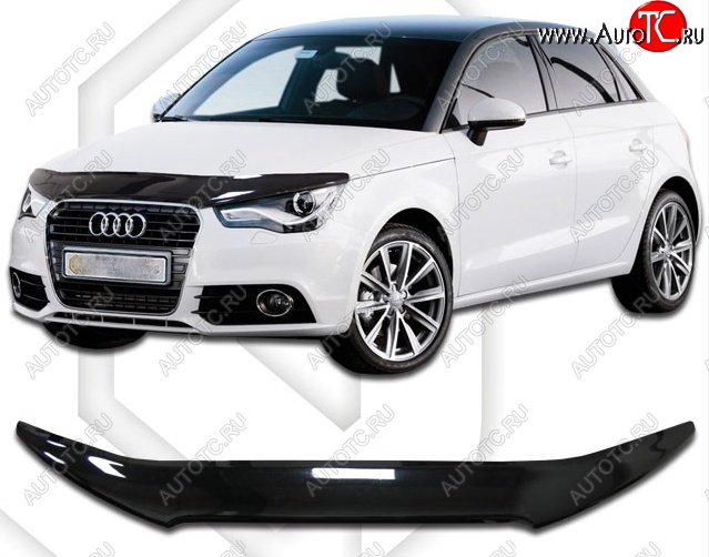 1 899 р. Дефлектор капота CA-Plastic Audi A1 8X1 хэтчбэк 3 дв. дорестайлинг (2010-2014) (Classic черный, Без надписи)  с доставкой в г. Пермь