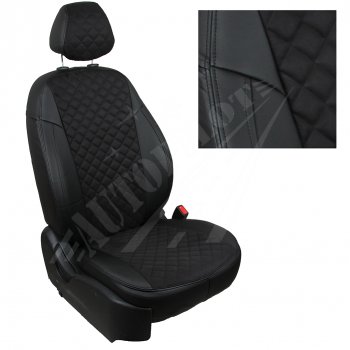 Чехлы сидений AUTOPILOT Алькантара Ромб (ЗС 40/60) Audi A1  8XA хэтчбэк 5 дв. (2010-2018) дорестайлинг, рестайлинг (Черный + Черный)