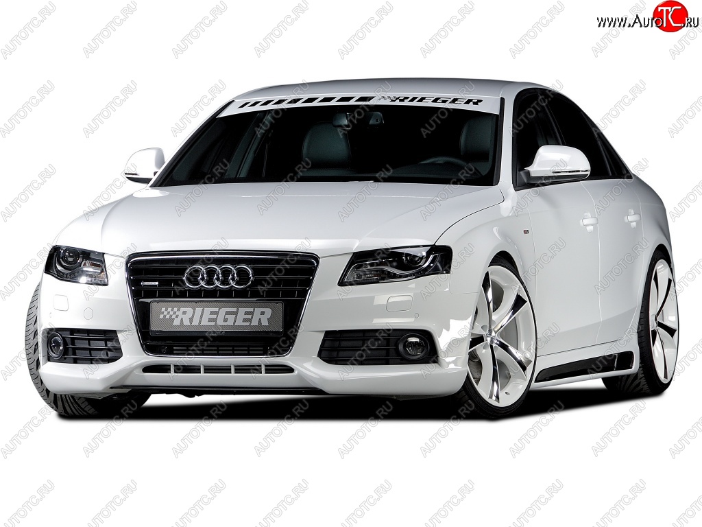 19 899 р. Накладка на передний бампер Rieger Audi A4 B8 дорестайлинг, седан (2007-2011)  с доставкой в г. Пермь