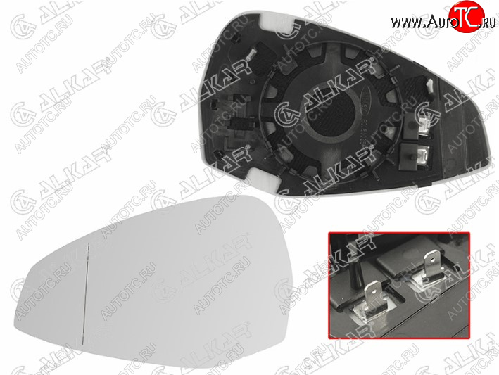 2 399 р. Левое полотно зеркала ALCAR (асферическое с обогревом) Audi A4 B9 дорестайлинг,седан (2016-2020)  с доставкой в г. Пермь
