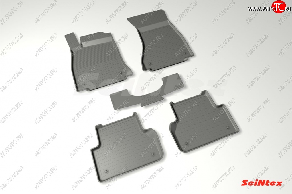 3 099 р. Износостойкие резиновые коврики в салон с высоким бортом Seintex Audi A4 B9 дорестайлинг,седан (2016-2020)  с доставкой в г. Пермь