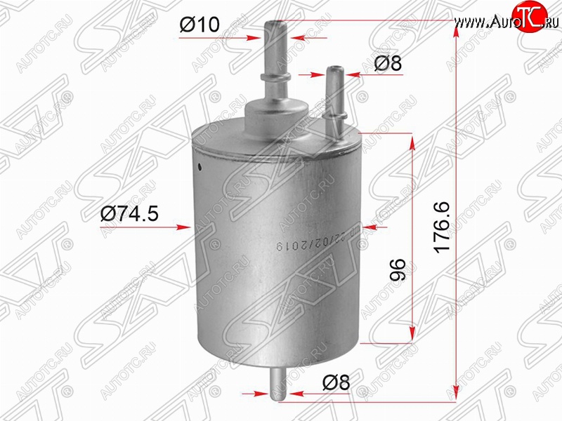 1 129 р. Топливный фильтр SAT (1.8/2.4/3.0/4.2) Audi A6 C6 дорестайлинг, седан (2004-2008)  с доставкой в г. Пермь