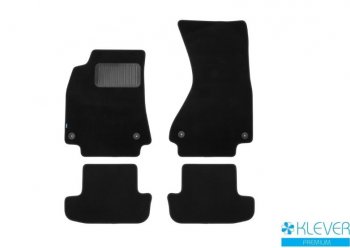 Коврики в салон Klever Premium (текстиль, 4 шт., подпятник, нубуковая лента) Audi A5  8T (2007-2011) дорестайлинг, лифтбэк (Черный)