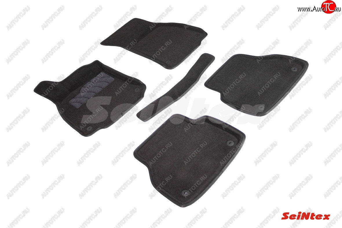 5 699 р. Комплект 3D ковриков в салон (ворсовые / чёрные) Seintex Audi A6 (C8) седан дорестайлинг (2018-2023)  с доставкой в г. Пермь