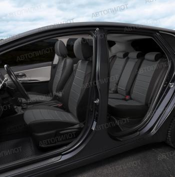 13 649 р. Чехлы сидений (экокожа/алькантара, 40/60) Автопилот  Audi A6  C5 (1997-2004) дорестайлинг, универсал, рестайлинг, универсал (черный/серый)  с доставкой в г. Пермь. Увеличить фотографию 6