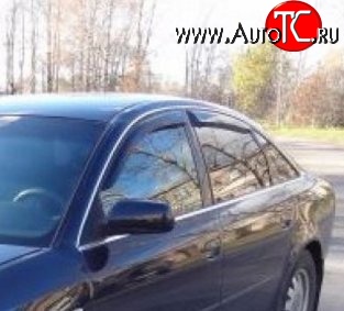 999 р. Комплект дефлекторов окон (ветровиков) 4 шт. (седан) Russtal Audi A6 C5 дорестайлинг, седан (1997-2001)  с доставкой в г. Пермь