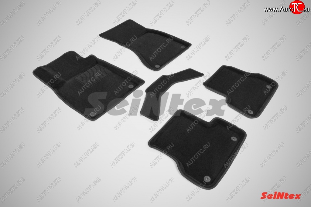 5 699 р. Износостойкие коврики в салон SeiNtex Premium 3D 4 шт. (ворсовые, черные) Audi A6 C7 дорестайлинг, седан (2010-2014)  с доставкой в г. Пермь