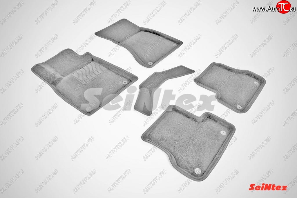 5 699 р. Износостойкие коврики в салон SeiNtex Premium 3D 4 шт. (ворсовые, серые) Audi A6 C7 дорестайлинг, седан (2010-2014)  с доставкой в г. Пермь