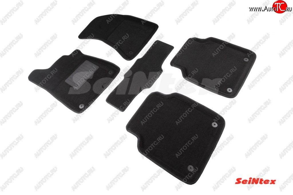 5 699 р. Комплект 3D ковриков в салон Seintex Audi A8 D4 дорестайлинг, седан (2009-2013) (Чёрный)  с доставкой в г. Пермь
