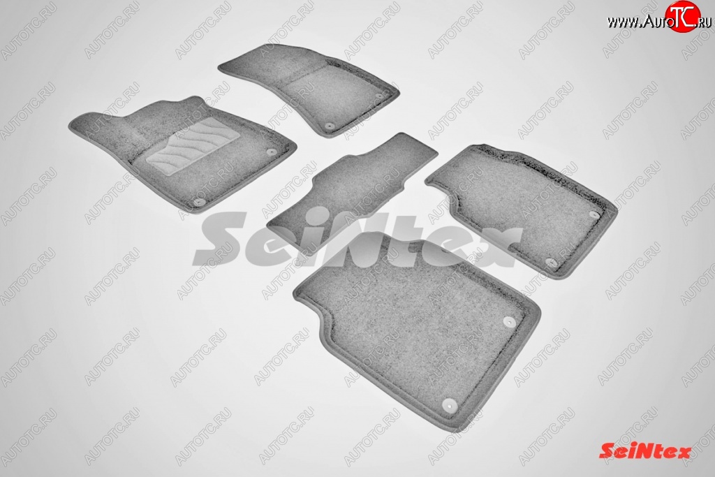 7 649 р. Износостойкие коврики в салон SeiNtex Premium 3D (ворсовые, серые) Audi A8 D4 дорестайлинг, седан (2009-2013)  с доставкой в г. Пермь