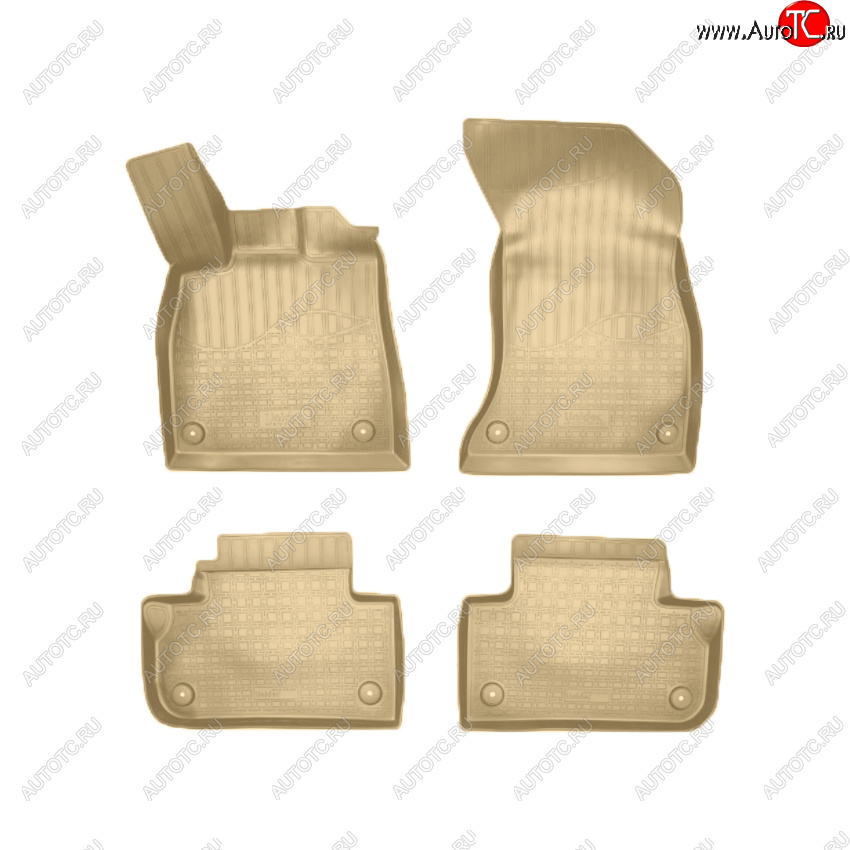 3 799 р. Коврики салонные Noplast  Audi Q5  FY (2017-2022) дорестайлинг, рестайлинг (Бежевый)  с доставкой в г. Пермь