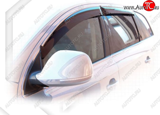2 299 р. Дефлектора окон CA-Plastiс Audi Q7 4L дорестайлинг (2005-2009) (Classic полупрозрачный, Без хром.молдинга)  с доставкой в г. Пермь