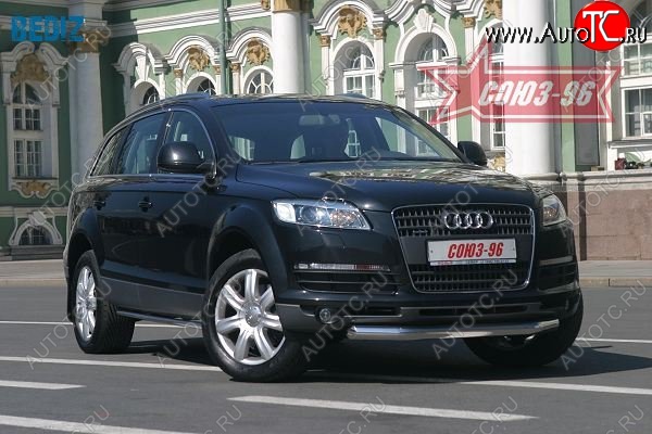 20 879 р. Защита переднего бампера Souz-96 (d 76) Audi Q7 4L дорестайлинг (2005-2009)  с доставкой в г. Пермь