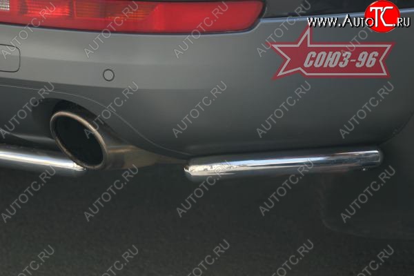 10 664 р. Защита заднего бампера из боковых уголков Souz-96 (d42) Audi Q7 4L дорестайлинг (2005-2009)  с доставкой в г. Пермь