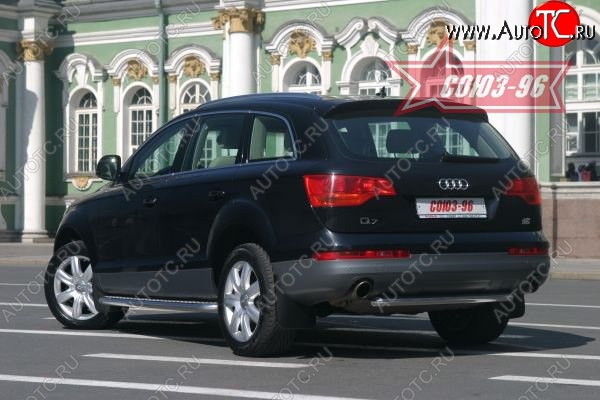 16 064 р. Защита заднего бампера Souz-96 (d 60)  Audi Q7  4L (2005-2009) дорестайлинг  с доставкой в г. Пермь