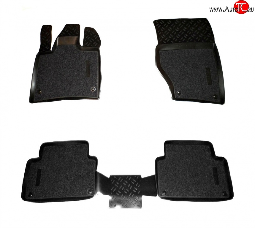 3 899 р. Комплект ковриков в салон Aileron 4 шт. (полиуретан, покрытие Soft)  Audi Q7  4L (2005-2009) дорестайлинг  с доставкой в г. Пермь