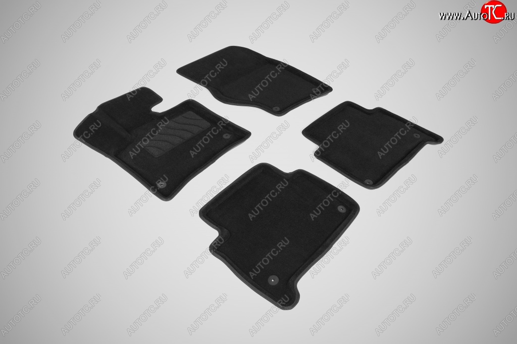 5 699 р. Износостойкие коврики в салон SeiNtex Premium 3D 4 шт. (ворсовые, черные) Audi Q7 4L дорестайлинг (2005-2009)  с доставкой в г. Пермь