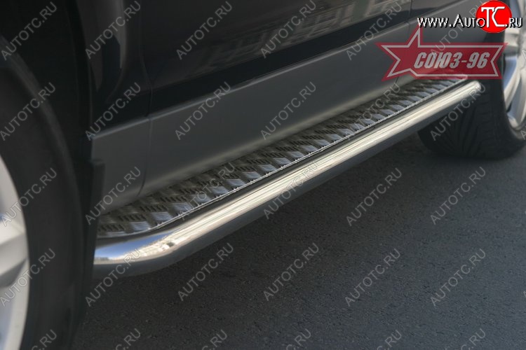 30 464 р. Защита порогов с листом Souz-96 (d60).  Audi Q7 ( 4L,  4M) (2005-2020) дорестайлинг  с доставкой в г. Пермь
