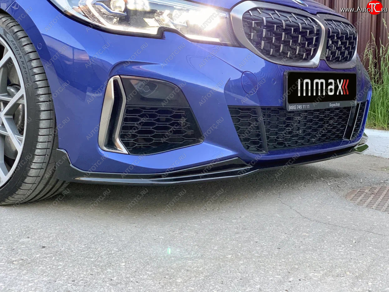 12 299 р. Сплиттер переднего М-бампера М-Perfomance  BMW 3 серия  G20 (2018-2022) седан (цвет: черный глянец)  с доставкой в г. Пермь