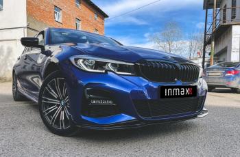 12 299 р. Сплиттер переднего М-бампера М-Perfomance  BMW 3 серия  G20 (2018-2022) седан (цвет: черный глянец)  с доставкой в г. Пермь. Увеличить фотографию 12